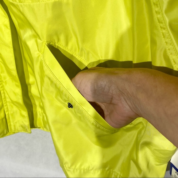 JoyLab Zip-Up Water Resistant Rain Coat Yellow L, 100% Recycled Polyester. - Picture 7 of 16